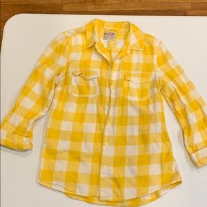 Yellow plaid button up